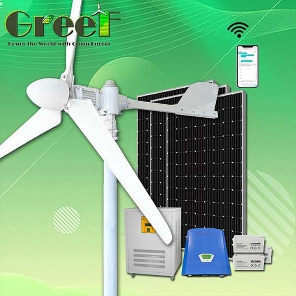 2KW 3KW সহজ ইনস্টলেশন অনুভূমিক অক্ষ বায়ু টারবাইন অফ গ্রিড অন গ্রিড সিস্টেম সহ