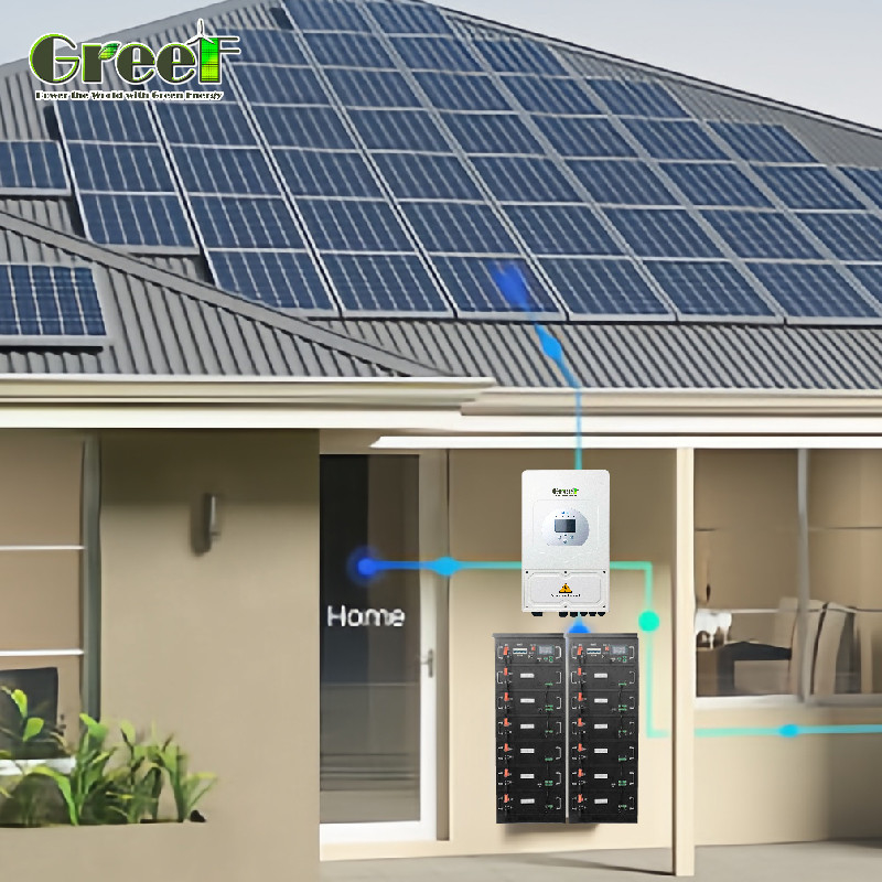 এলসিডি ডিসপ্লে 5kW PV সৌর সিস্টেম 5000W লোড পাওয়ার হাইব্রিড সৌর সিস্টেম রিমোট কন্ট্রোল সহ