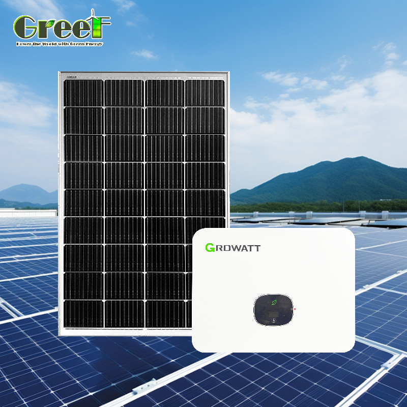 এলসিডি ডিসপ্লে 5kW PV সৌর সিস্টেম 5000W লোড পাওয়ার হাইব্রিড সৌর সিস্টেম রিমোট কন্ট্রোল সহ