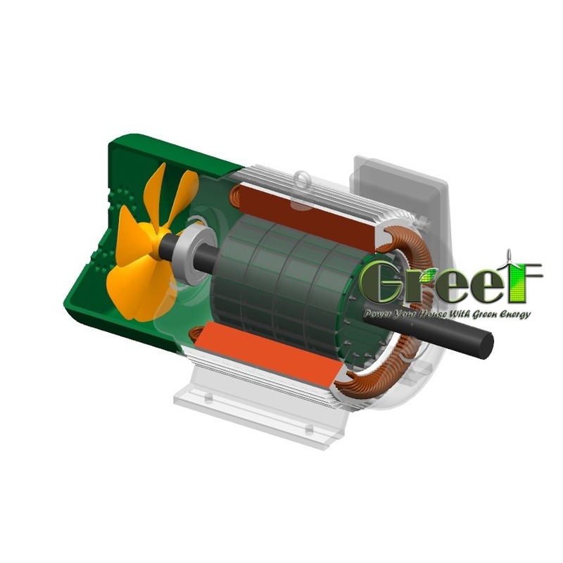 10kW স্থায়ী চুম্বক জেনারেটর কাস্টমাইজড নামমাত্র ভোল্টেজ 20rpm-3000rpm নামমাত্র ঘোরান হোম ব্যবহার বায়ু টারবাইন জন্য জল টারবাইন