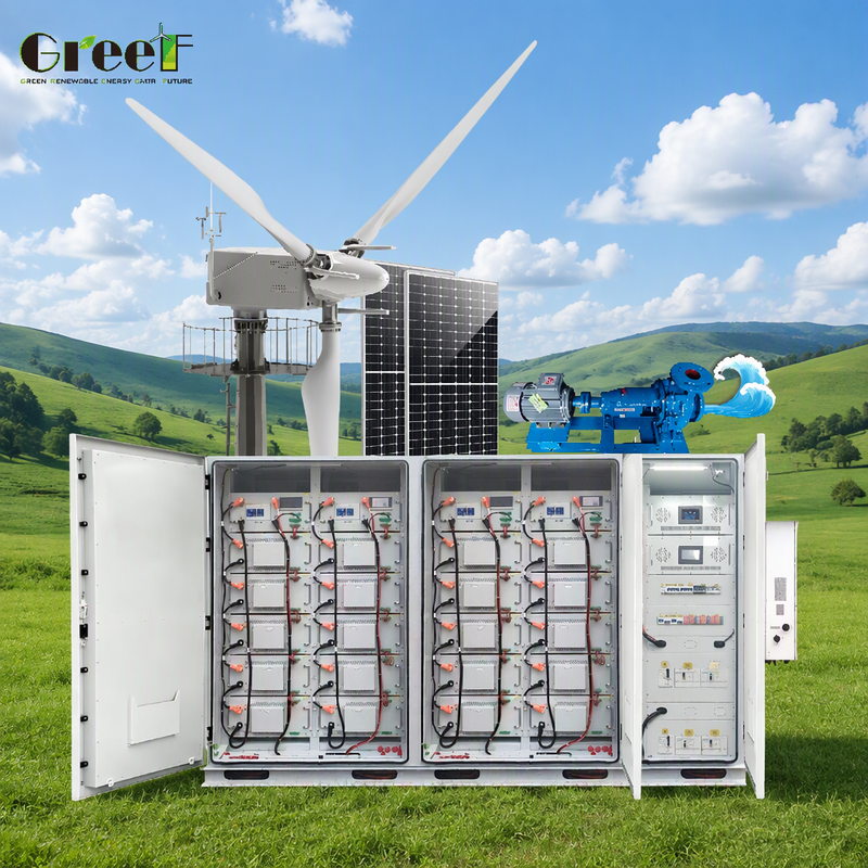100-3000kW ক্ষমতা হাইব্রিড সৌর সিস্টেম এবং বায়ু সৌর হাইব্রিড সিস্টেম LiFePO4 লিথিয়াম ব্যাটারি এবং IP65 সুরক্ষা ডিগ্রী সঙ্গে