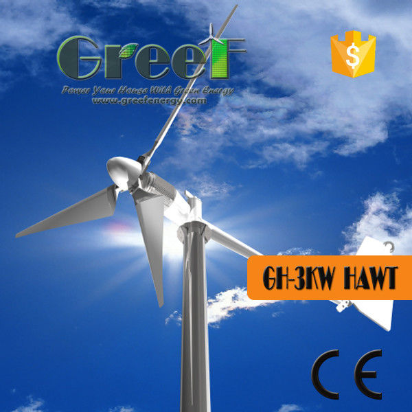 2KW 3KW সহজ ইনস্টলেশন অনুভূমিক অক্ষ বায়ু টারবাইন অফ গ্রিড অন গ্রিড সিস্টেম সহ